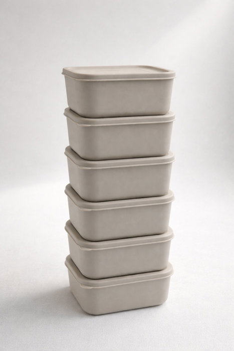 Hermia Juego de cajas de almacenamiento BU0063, 6 piezas, Gris
